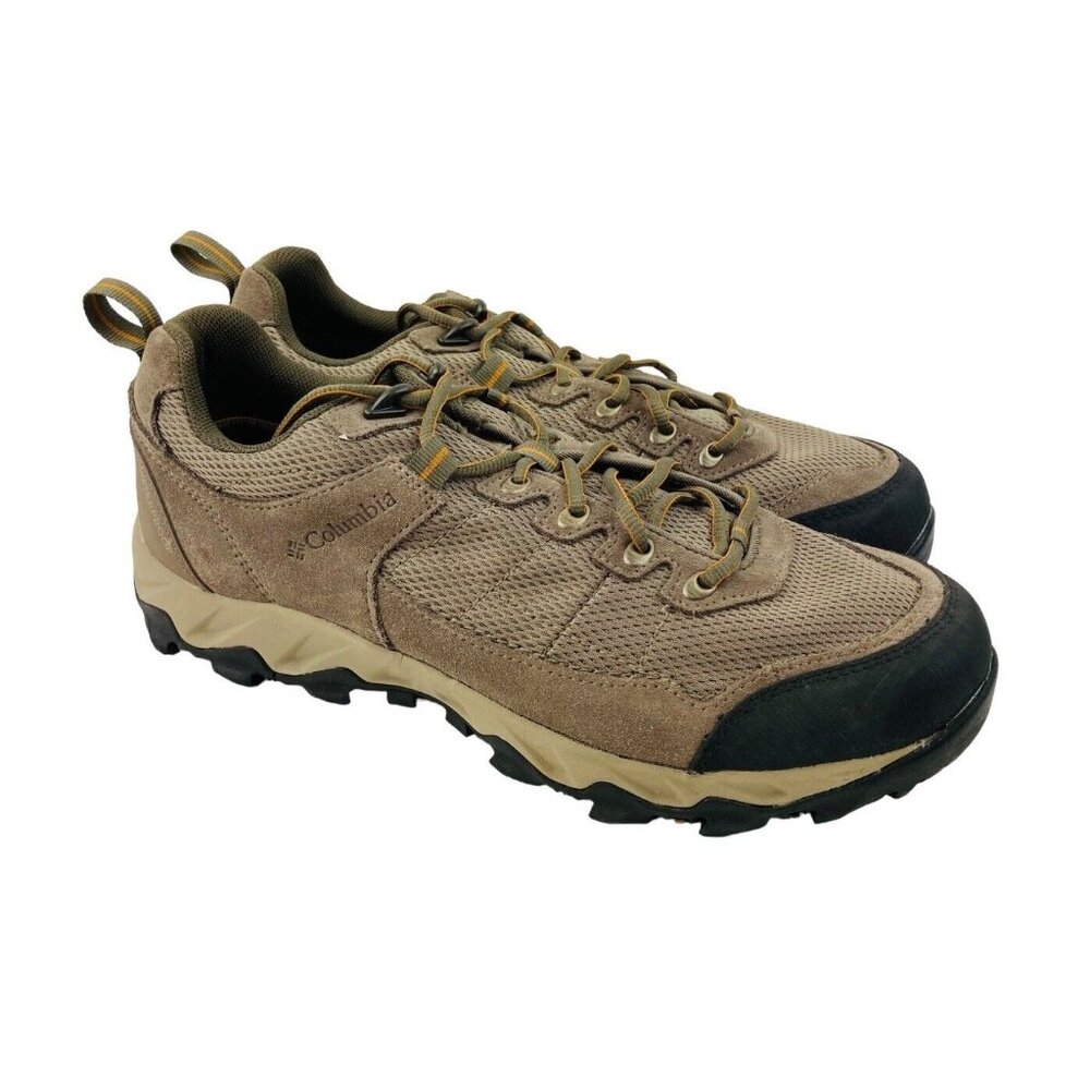 *Columbia Mens Hiking Shoes Sz 9W Brown Leather Mesh Y10740-227 Lace Up Outdoor